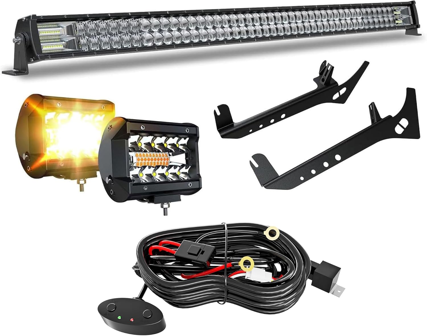 52″ Curved LED Light Bar + Ditch Pods Kit