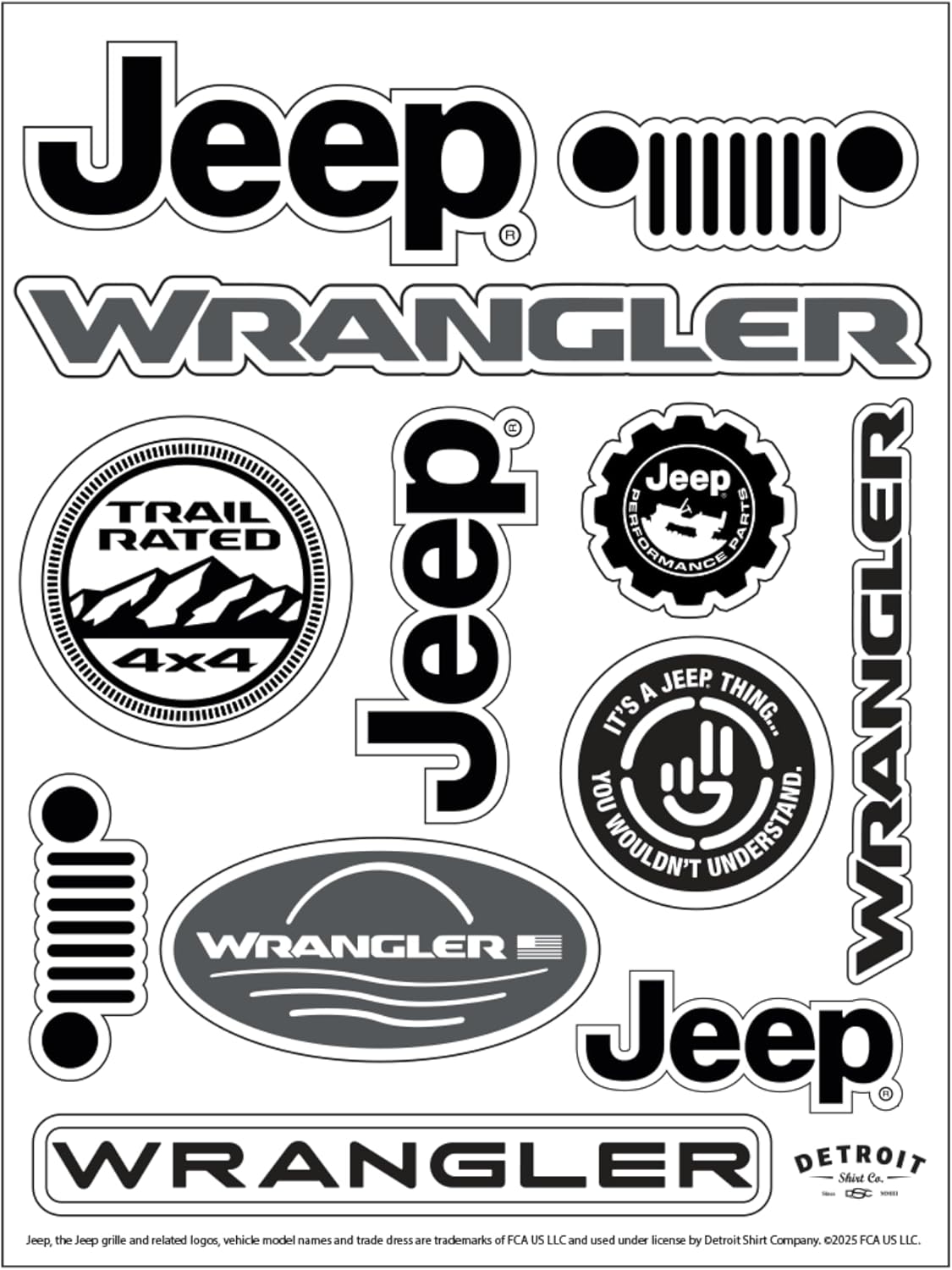 12-Decal Wrangler Sticker Sheet