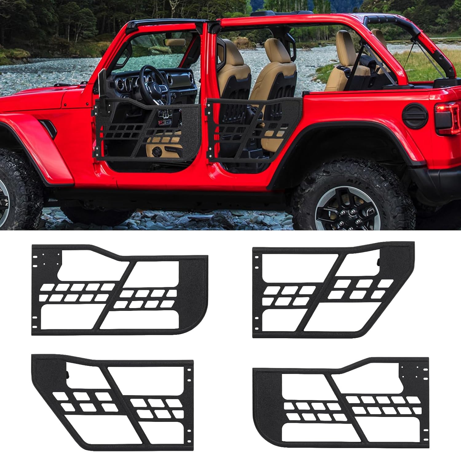 Fat-Tube Half Doors — Set of 4 (No Mirrors)